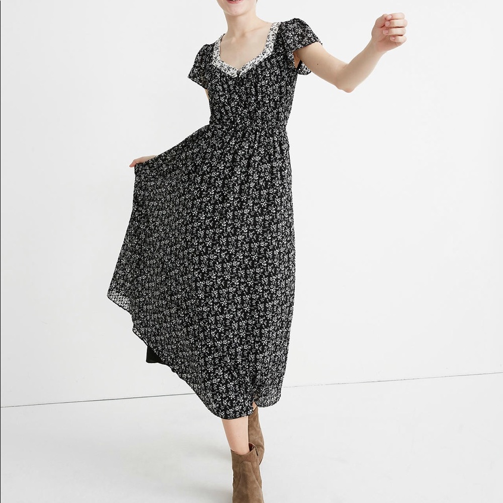 Sheer-Sleeve Dress - Picture 2 of 5